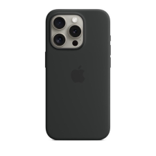 Apple iPhone 15 Pro, Szilikon tok, Magsafe kompatibilis, fekete, gyári tok és táska