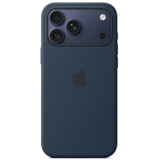Apple iPhone 17 Pro Max gyári szilikon tok, MagSafe, sötétkék tok és táska