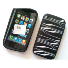 Apple iPhone 3G -gumis- (Vonalas), Szilikon tok, S-Case, fekete tok és táska