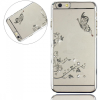 Apple iPhone 6 6G 6S Plus (5,5") ezüst pillangó mintás, köves műanyag tok