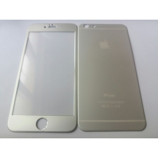 Apple iPhone 6 6G 6S Plus (5,5&quot;) ezüst (silver) teljes (ívelt) elő + hátlapi üvegfólia mobiltelefon kellék
