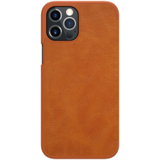 Apple Nillkin - Qin bőrtok - iPhone 12 Pro Max - barna (KF234755) tok és táska