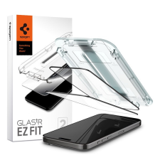 Apple Spigen Glas.tR EZ Fit Apple iPhone 15 Pro, Tempered kijelzővédő fólia, fekete (2db) mobiltelefon kellék