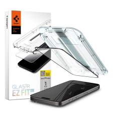 Apple Spigen Glas.tR EZ Fit HD Apple iPhone 15 Pro Max, Tempered kijelzővédő fólia, fekete mobiltelefon kellék