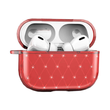 Apple Szilikon tok (ultravékony, strasszkő) PIROS Apple AirPods Pro audió kellék
