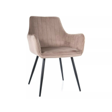  Apple Velvet Bársony Étkezőszék Sötét Bézs Fekete Vázzal bútor