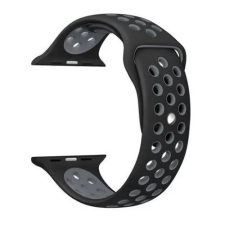  Apple Watch 1-3 szíjak - fekete, fekete-szürke, lyukacsos, szilikon okosóra kellék