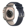  Apple Watch 4-6, SE, SE (2022) (38 / 40 mm) / Watch 7-9 (41 mm) / Watch 10 (42 mm), valódi bőr pótszíj, állítható, Dux Ducis YS, sötétkék