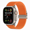  Apple Watch 4-6, SE, SE (2022), SE (2025) (42 / 44 mm) / Watch 7-9 (45 mm) / Watch 10-11 (46 mm) / Watch Ultra 1-3 (49 mm), textíl pótszíj, nylon, állítható, TP Nylon Clasp, narancssárga