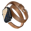  Apple Watch | Dupla hosszú, barna, bőr szíj | 38, 40, 41mm | Jungle kollekció