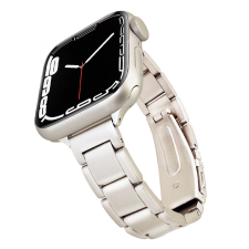  Apple Watch | Elegáns, csillagfény pillangózáras fém szíj | 42, 44, 45, 49mm | New York kollekció okosóra kellék