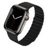  Apple Watch | Fekete velencei bőr szíj | 42, 44, 45mm | Leather Loop kollekció