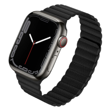  Apple Watch | Fekete velencei bőr szíj | 42, 44, 45mm | Leather Loop kollekció okosóra kellék