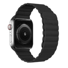  Apple Watch mágneses bőr szíj 38mm/40mm fekete okosóra kellék