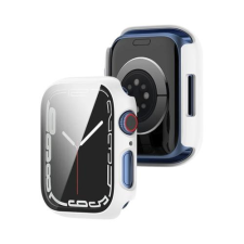 Apple Watch SafeCase Premium tok üvegfóliával - Fehér, 45mm okosóra kellék