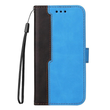 Apple Wooze Colour Wallet iPhone 16 oldalra nyíló tok, stand, kártyatartóval, kézpánttal, kék mobiltelefon kellék