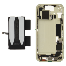 Apple ZD076-00671 Gyári Apple iPhone 15 Sárga középső keret akkumulátorral, sárga mobiltelefon, tablet alkatrész