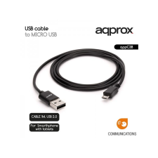 Approx APPC38 microUSB - USB kábel 1m Black kábel és adapter