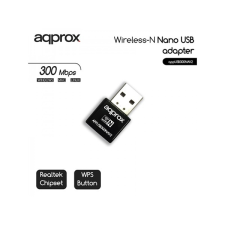 Approx hálózati adapter - usb, nano, 300 mbps wireless n (802.11b/g/n) appusb300nav3 kábel és adapter