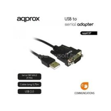Approx Kábel átalakító - USB2.0 to Serial port (RS232) adapter (APPC27) kábel és adapter