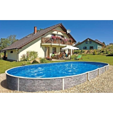 AQUA Medence fémpalástos Azuro pool homokszűrővel Kő mintás medence
