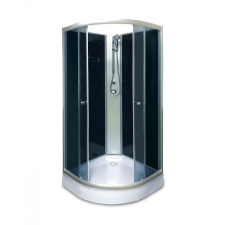 Aqualife Hátfalas zuhanykabin 100x100x195cm íves, fekete, Opal 508C Aqualife kád, zuhanykabin