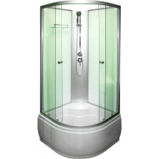 Aqualife Hátfalas zuhanykabin 90x90x195cm íves, fehér, Opal 509 Aqualife kád, zuhanykabin