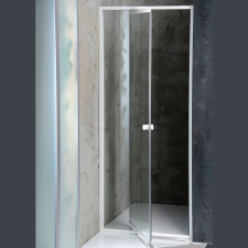 Aqualine AMICO nyíló zuhanyajtó, 74-82x185cm, fehér profil, 6mm transparent üveg kád, zuhanykabin