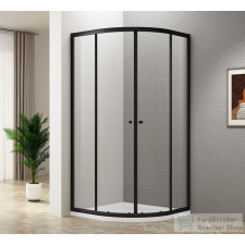 Aqualine ARLETA BLACK íves zuhanykabin, 800x800mm, matt fekete profil/transzparent üveg (BLS800) kád, zuhanykabin