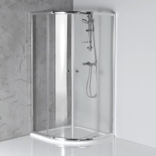 Aqualine ARLETA íves zuhanykabin, 90x90x185cm, transzparent 4mm üveg kád, zuhanykabin