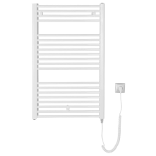 Aqualine DIRECT-E elektromos fürdőszobai radiátor fűtőpatronnal, egyenes, 600x960mm, 400W, fehér fűtőtest, radiátor