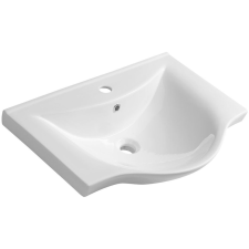 Aqualine Zara mosdótál 64.5x46 cm félkör alakú fehér 10065 fürdőkellék