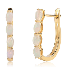  Arannyal Bevont Ezüst Fülbevaló Etiópiai Opállal, ROS705 fülbevaló