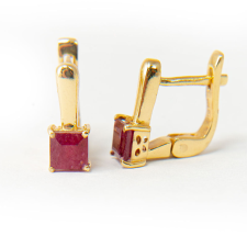  Arannyal Bevont Ezüst Fülbevaló Madagaszkári Rubinnal, XMP092 fülbevaló
