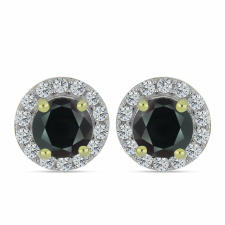  Arannyal Bevont Ezüst Fülbevaló Obszidiánnal és Fehér Topázzal, Y59365 fülbevaló