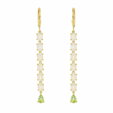  Arannyal Bevont Ezüst Fülbevaló Szivárvány Holdkővel és Peridottal, PCY11120 fülbevaló
