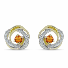  Arannyal Bevont Ezüst Fülbevaló Szivárvány Zafírral és Fehér Topázzal, Y61854 fülbevaló