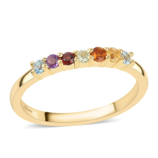  Arannyal Bevont Ezüst Gyűrű Afrikai Ametiszttel és Citrinnel, ROS399/57 gyűrű