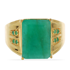  Arannyal Bevont Ezüst Gyűrű Brazil Smaragddal, Y49392/54 gyűrű