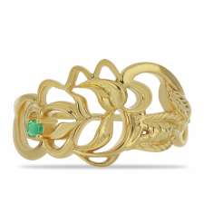  Arannyal Bevont Ezüst Gyűrű Brazil Smaragddal, Y62926/62 gyűrű