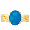  Arannyal Bevont Ezüst Gyűrű Etiópiai Paraiba Kék Opállal, PCY11343/57
