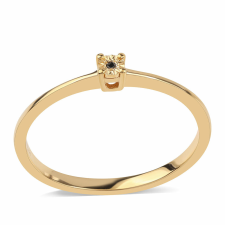 Arannyal Bevont Ezüst Gyűrű Fekete Gyémánttal, ROS893/54 gyűrű