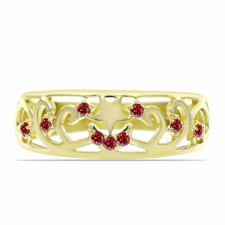  Arannyal Bevont Ezüst Gyűrű Fenséges Vörös Moissanite-tal, Y60874/57 gyűrű