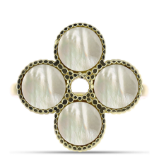  Arannyal Bevont Ezüst Gyűrű Gyöngyházzal, Y62673/52 gyűrű