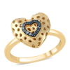  Arannyal Bevont Ezüst Gyűrű Kék Gyémánttal, ROS272/57