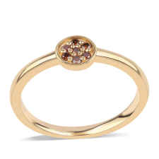  Arannyal Bevont Ezüst Gyűrű Vörös Gyémánttal, ROS744/57 gyűrű