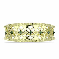  Arannyal Bevont Ezüst Gyűrű Zöld Gyémánttal, Y60914/57 gyűrű