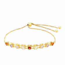  Arannyal Bevont Ezüst Karkötő Ametiszttel és Madeirai Citrinnel, PCY11325 karkötő