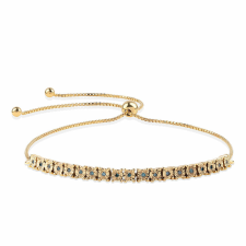  Arannyal Bevont Ezüst Karkötő Kék Gyémánttal - ROS1051 karkötő