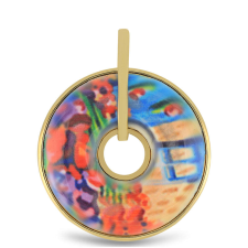  Arannyal Bevont Ezüst Medál Tűzzománccal, Y54686 medál